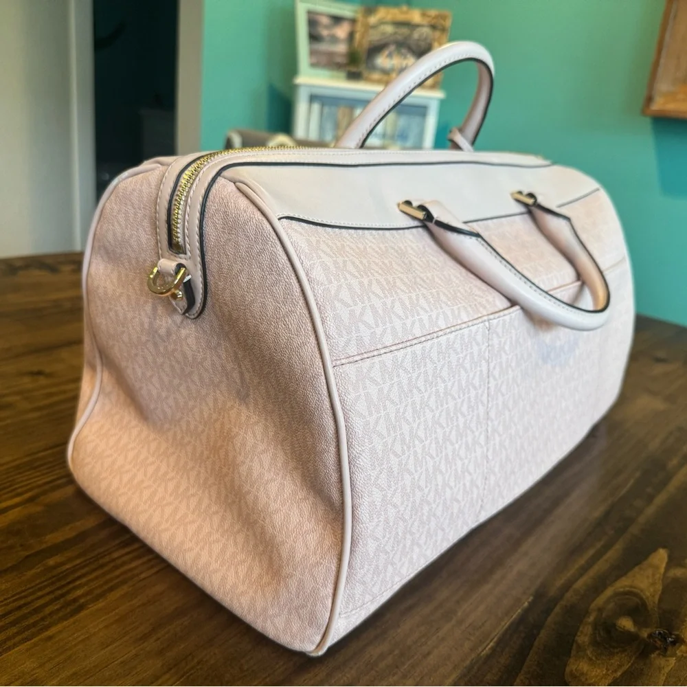 Michael Kors Pink Monogram Travel Duffel Bag